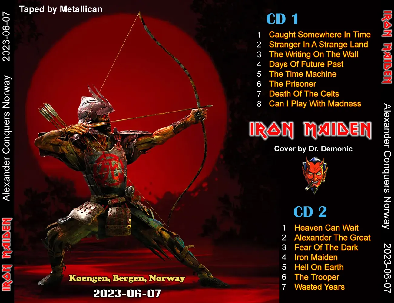 Iron Maiden, Bergen 2023: cover art, back