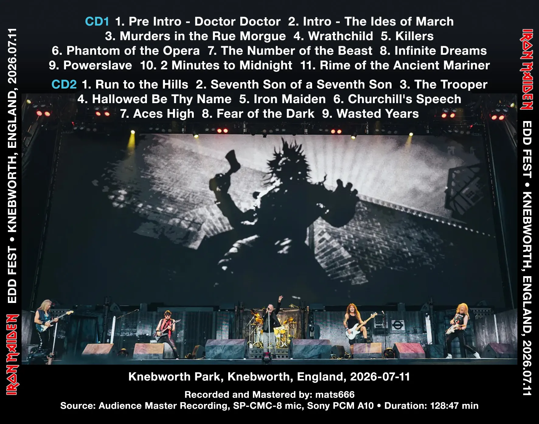 Iron Maiden, Knebworth 2026: cover art, back