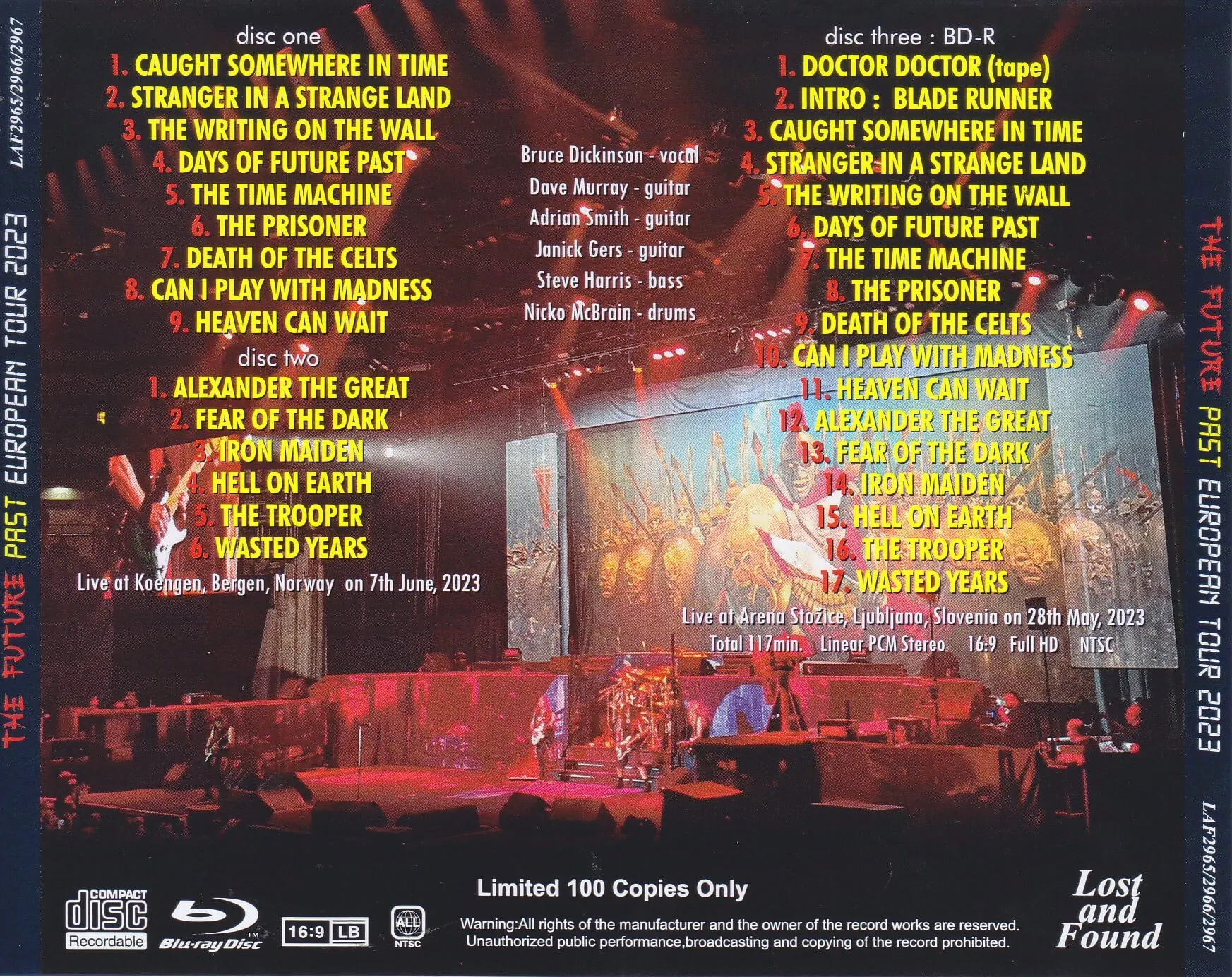 Iron Maiden, Ljubljana 2023: cover art, back