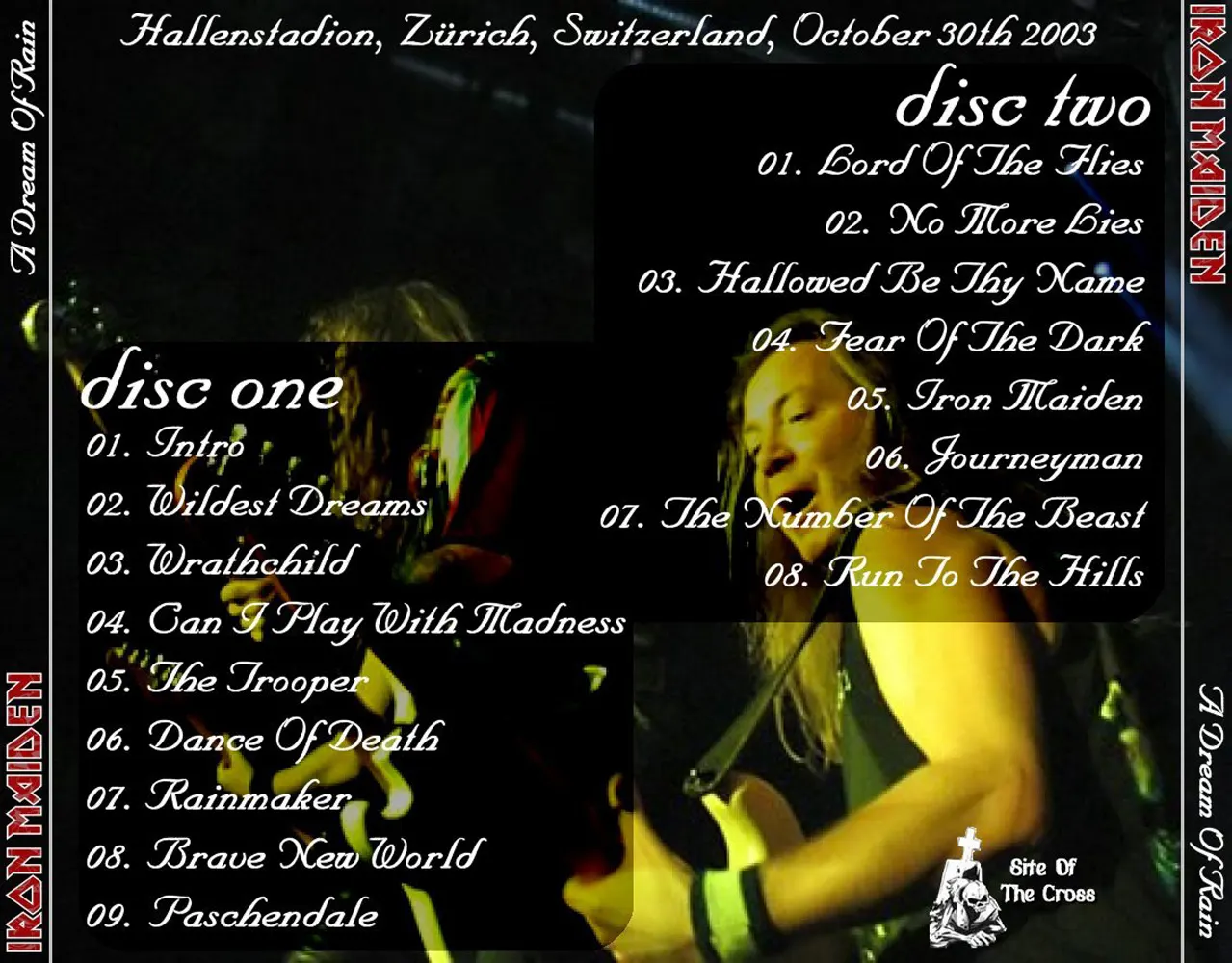 Iron Maiden, Zurich 2003: cover art, back