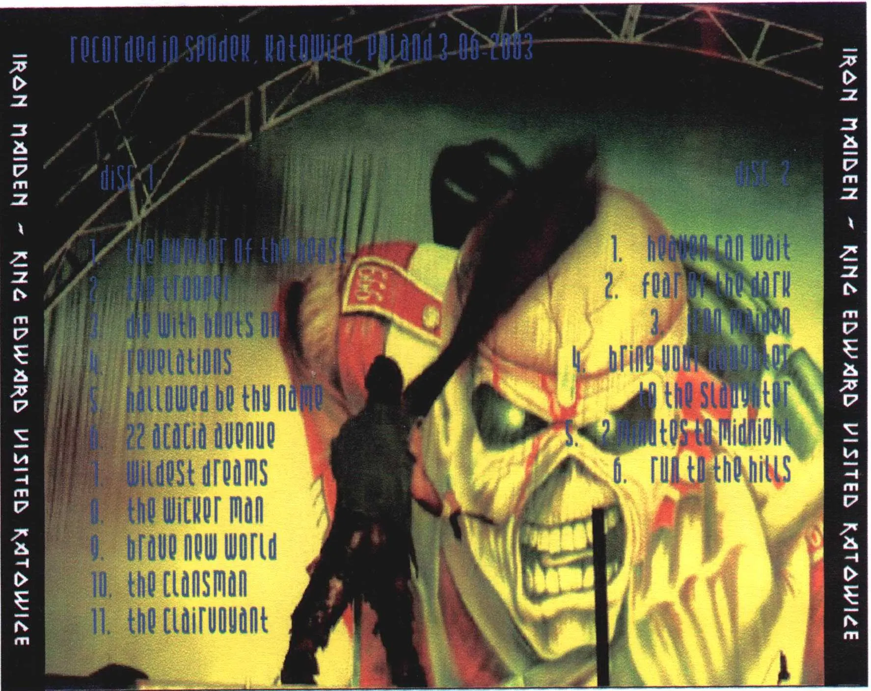 Iron Maiden, Katowice 2003: cover art, back
