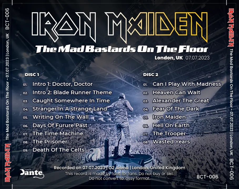 Iron Maiden, London 2023: cover art, back