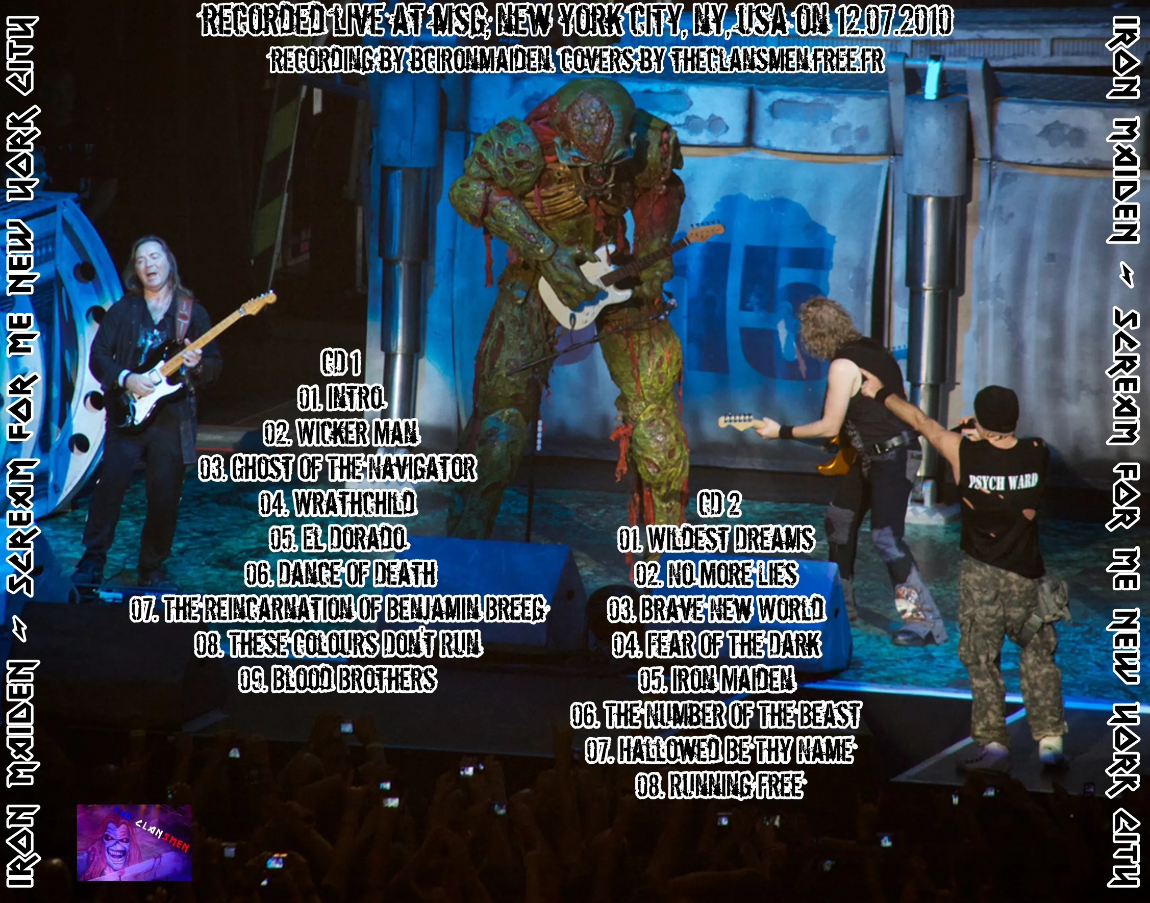 Iron Maiden, New York 2010: cover art, back