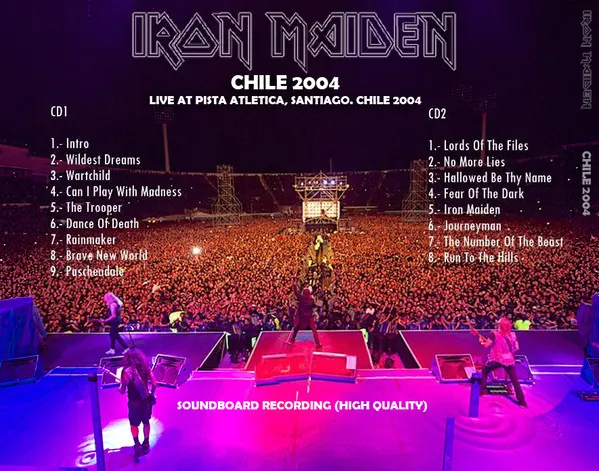 Iron Maiden, Santiago 2004: cover art, back