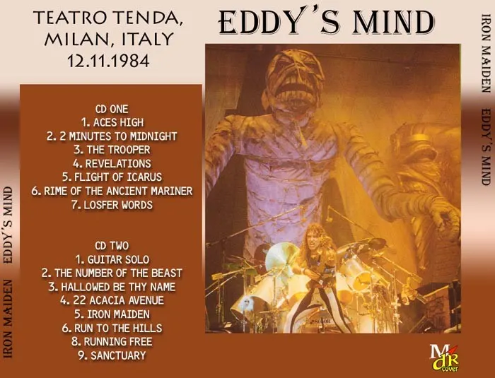 Iron Maiden, Milan 1984: cover art, back