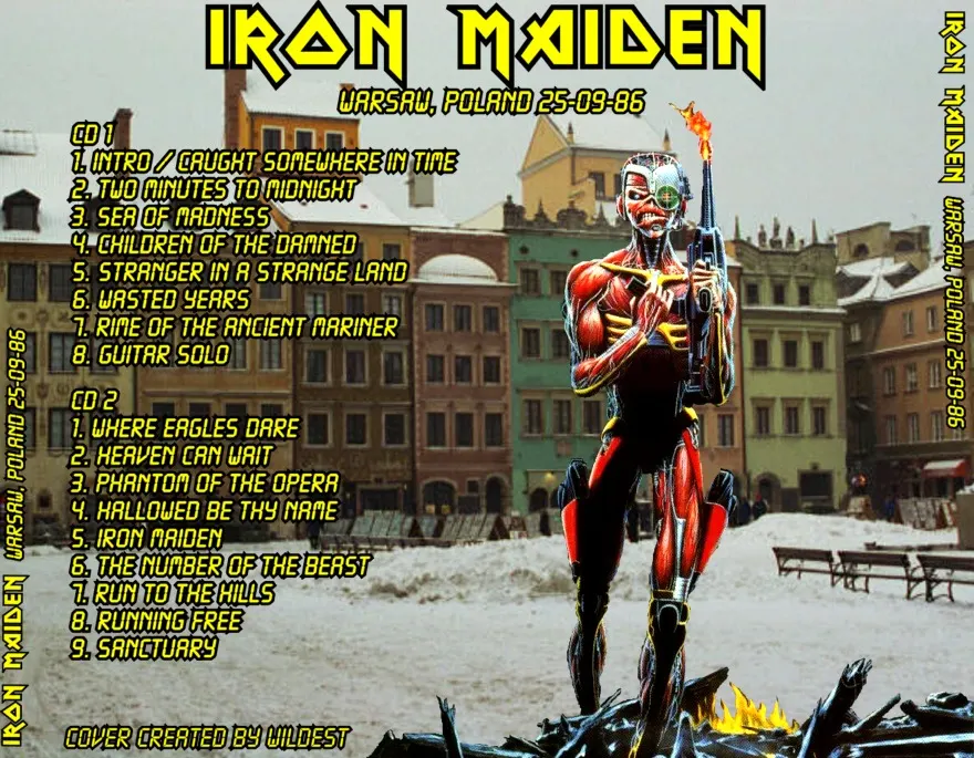 Iron Maiden, Warsaw 1986: cover art, back
