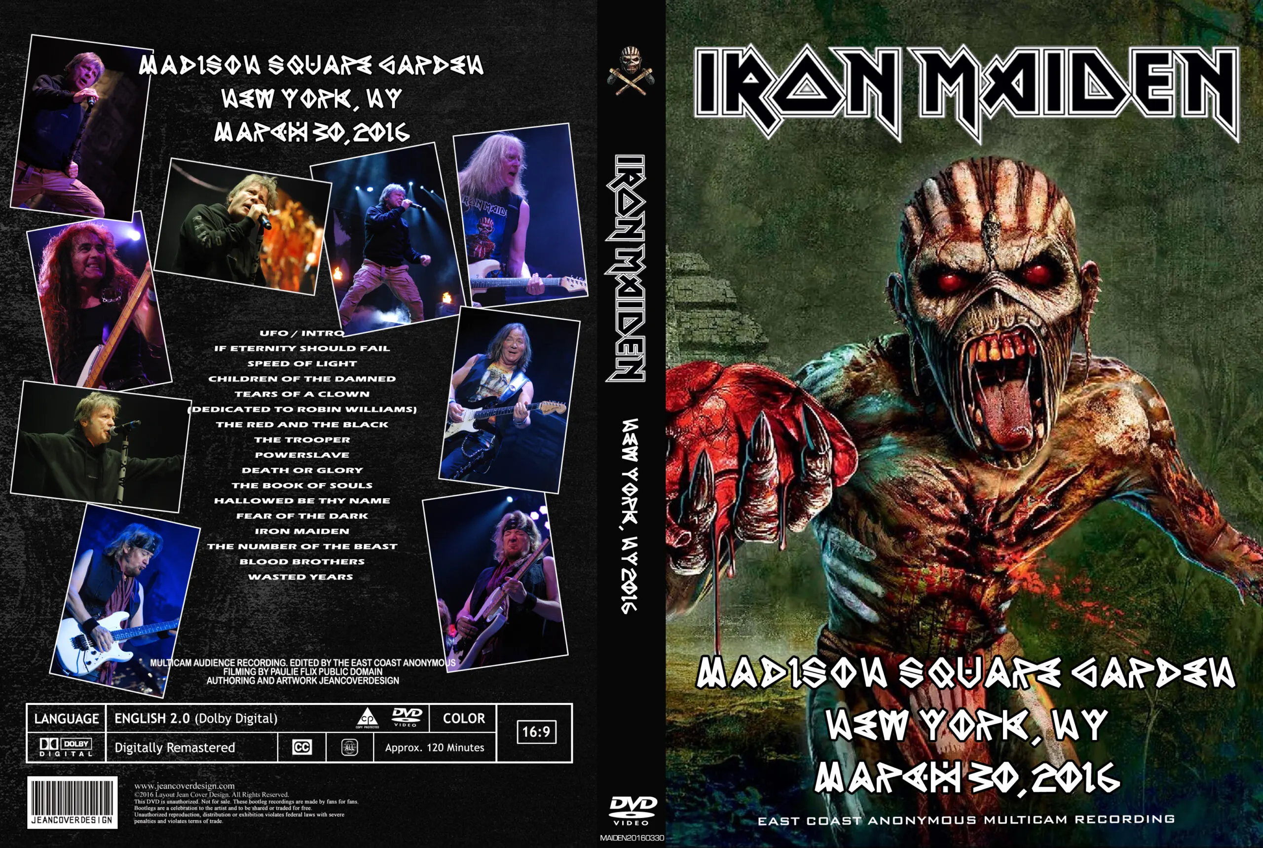 Iron Maiden, New York 2016: cover art, front