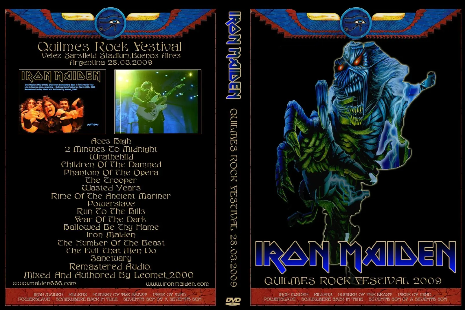 Iron Maiden, Buenos Aires 2009: cover art, front