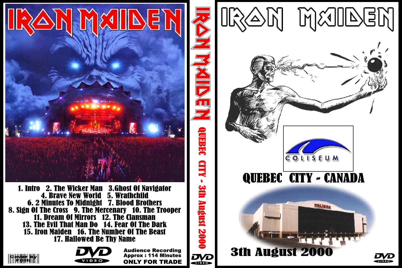 Iron Maiden, Quebec 2000: cover art, front