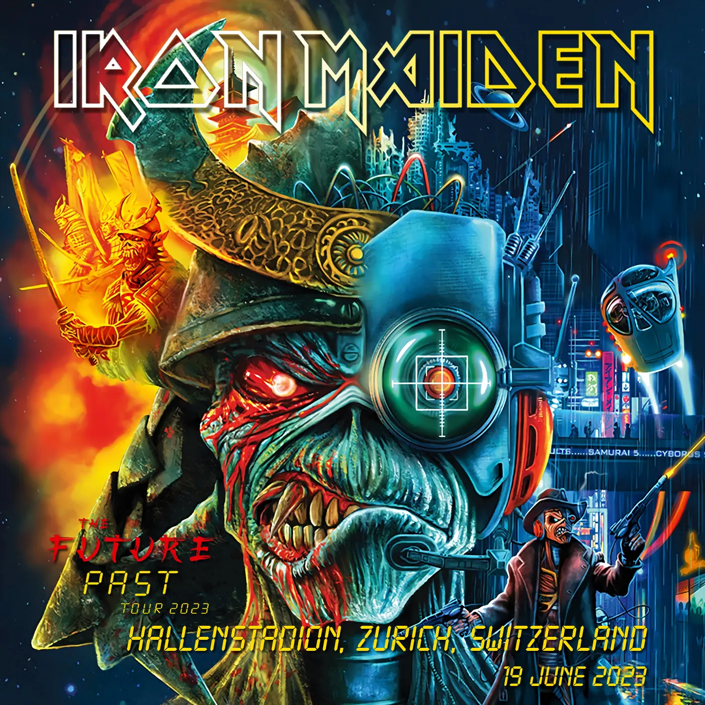 Iron Maiden, Zurich 2023: cover art, front