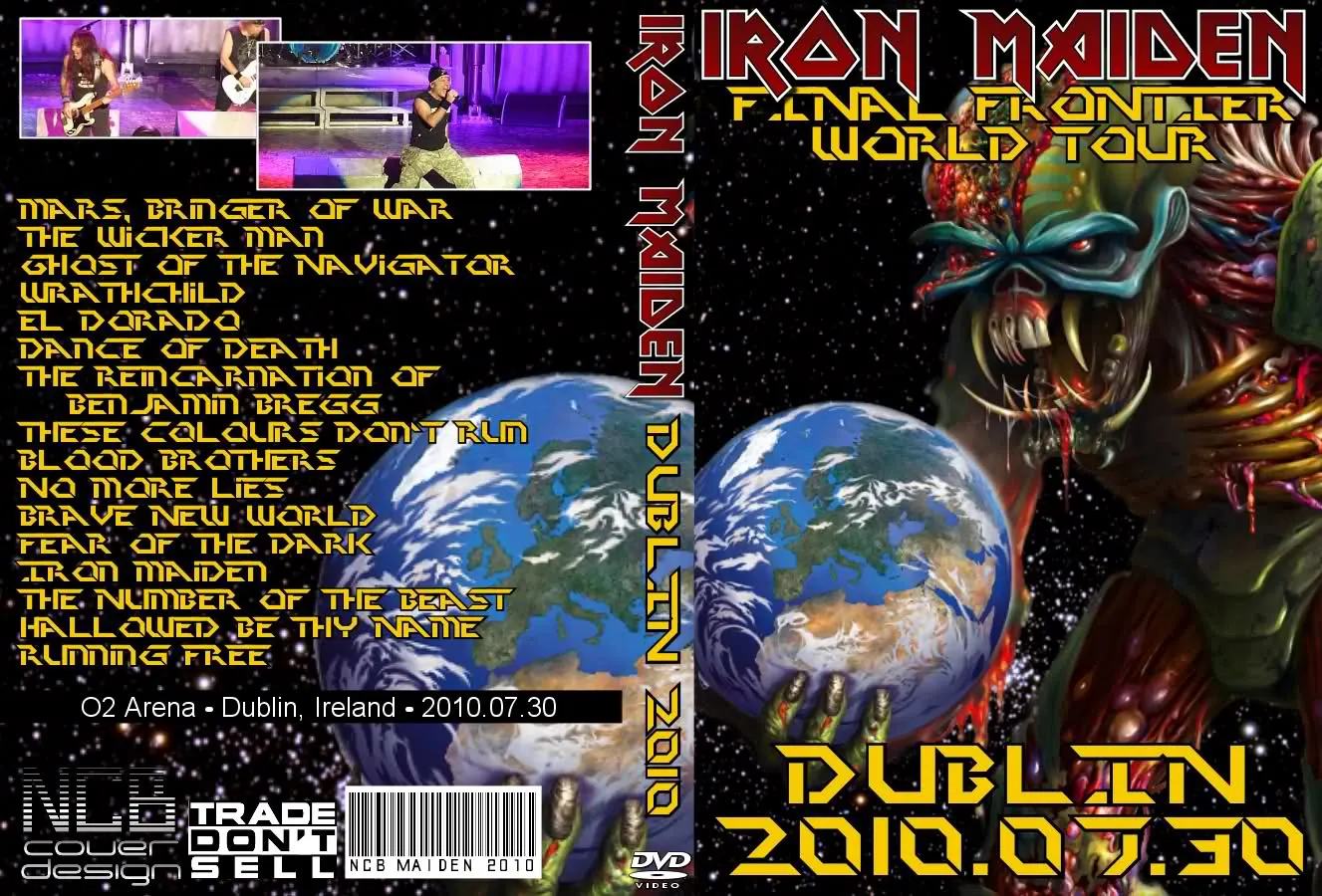 Iron Maiden, Dublin 2010: cover art, front