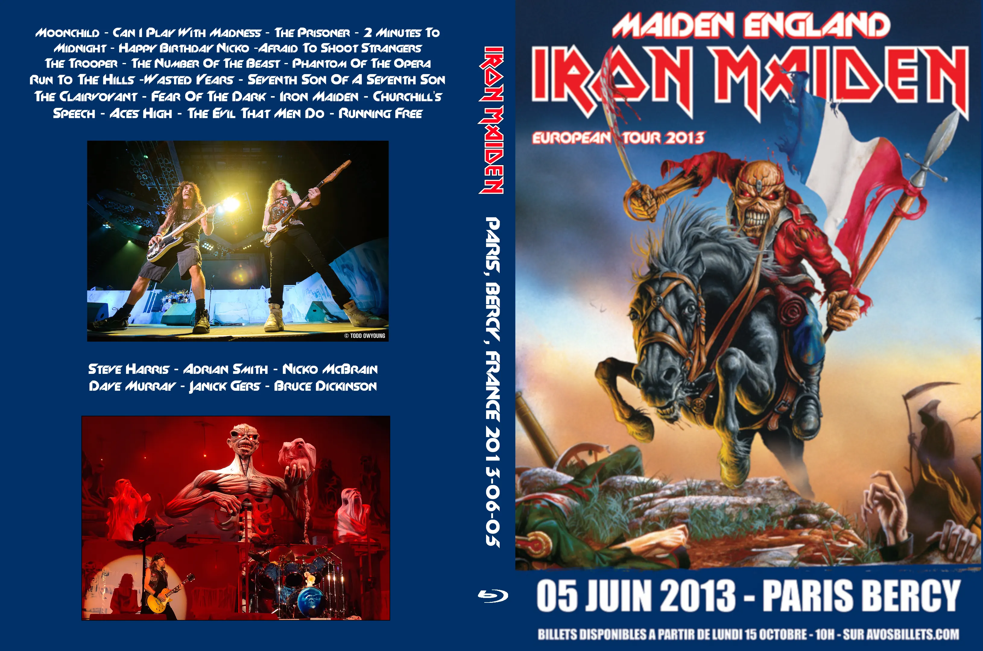 Iron Maiden, Paris 2013: cover art, front