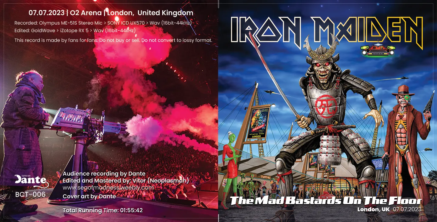 Iron Maiden, London 2023: cover art, front