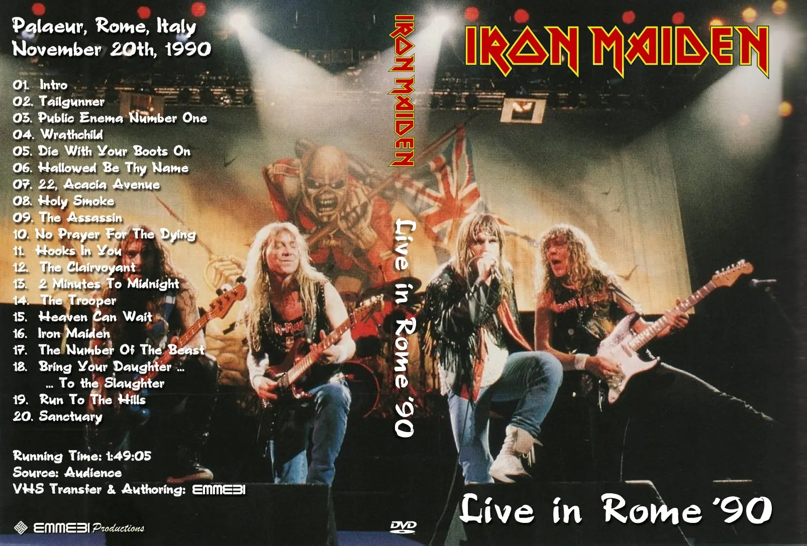 Iron Maiden, Rome 1990: cover art, front