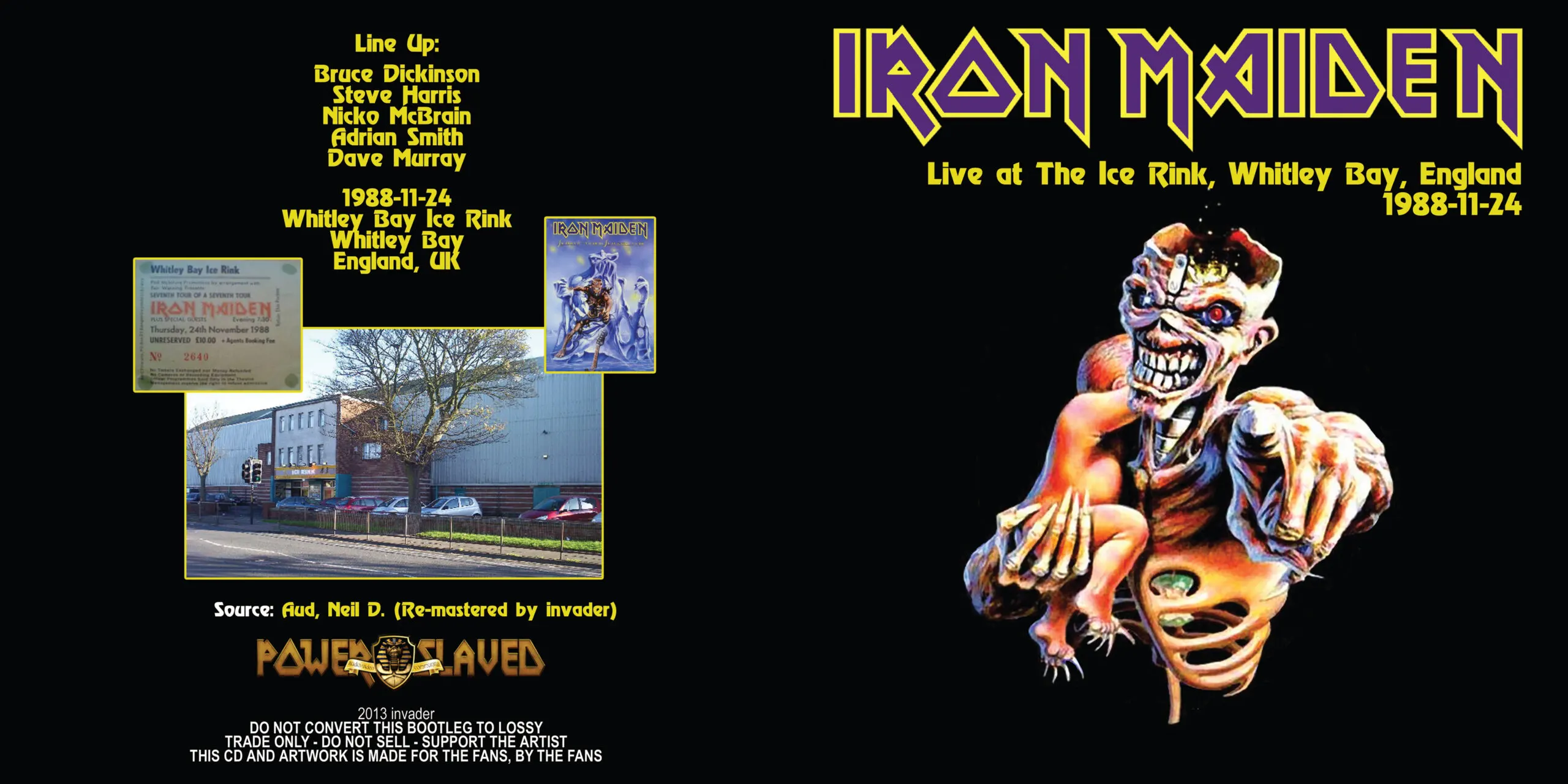 Iron Maiden, Whitley Bay 1988: cover art, front