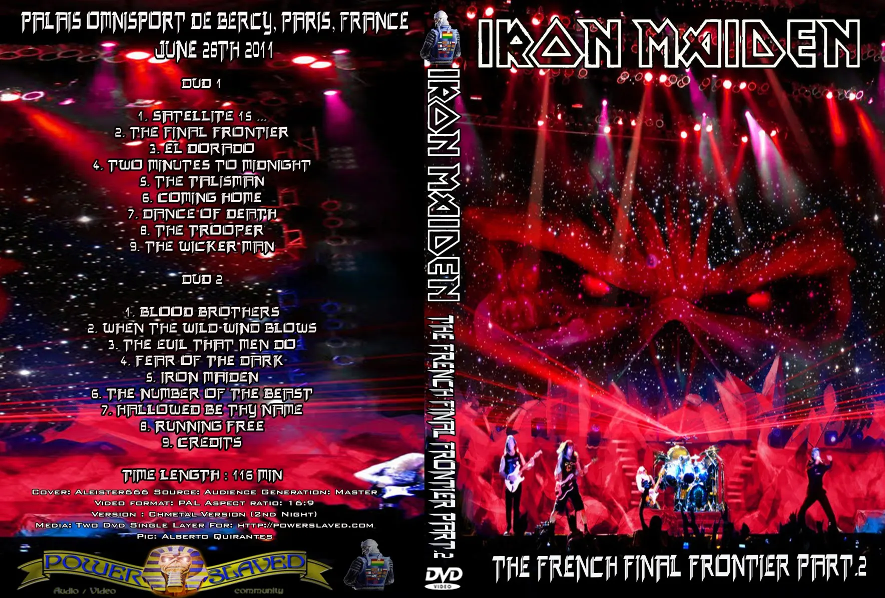 Iron Maiden, Paris 2011: cover art, front