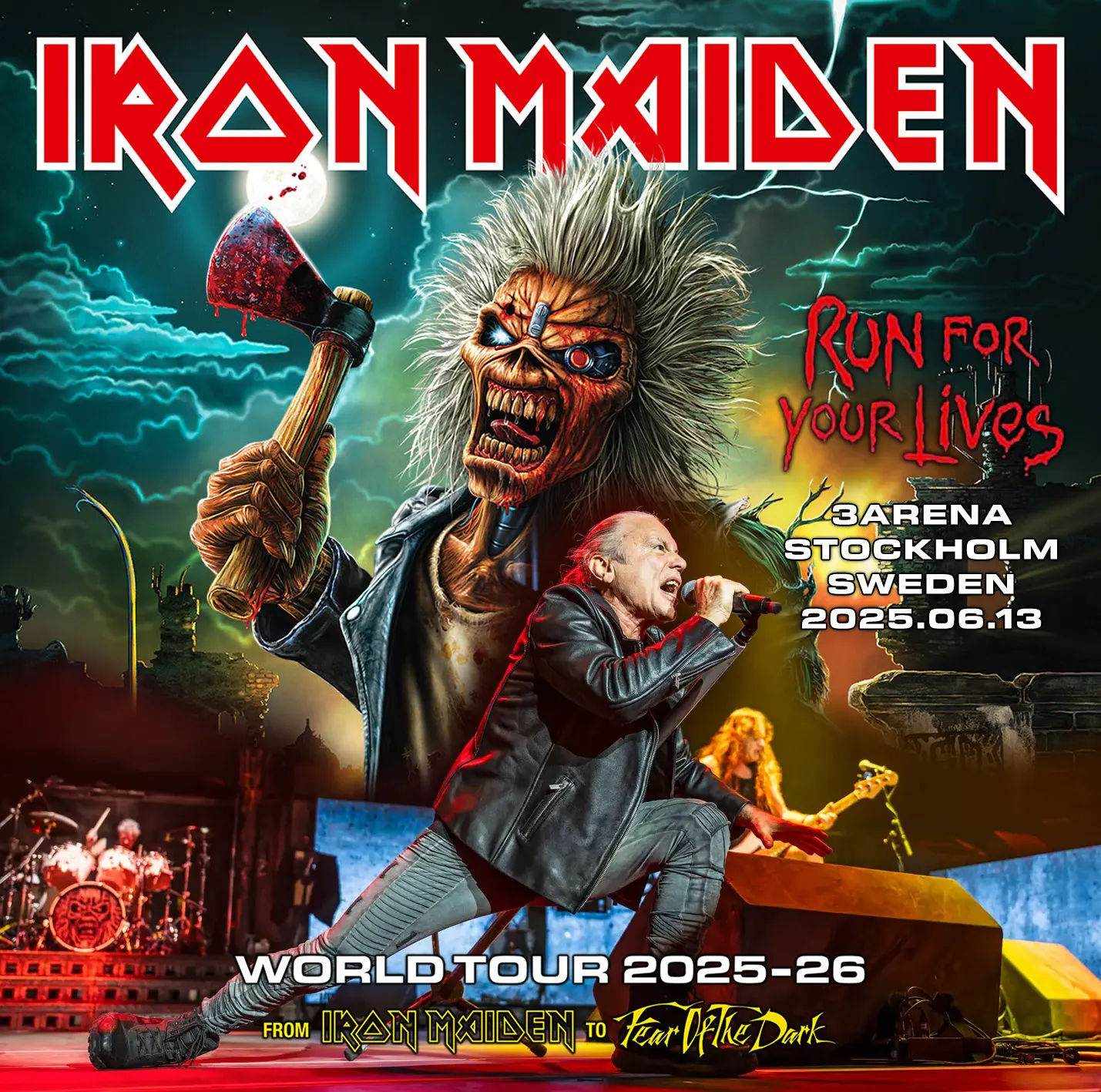 Iron Maiden, Stockholm 2025: cover art, front