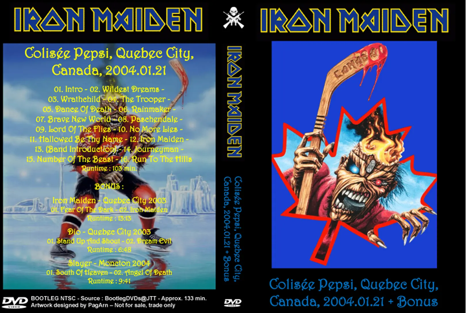 Iron Maiden, Quebec 2004: cover art, front